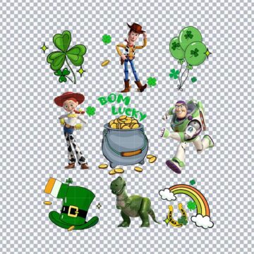 Bom Lucky Toy Story St Patrick's Day PNG for Heat Transfer, T-Shirt Printing or More - Printable Designs