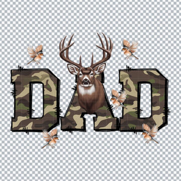 Camo Dad Deer Hunting PNG for Inkjet Printer, Scrapbooking or More - Instant Access