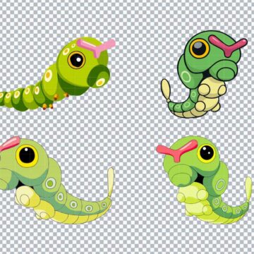 Caterpie Pokemon SVG, PNG, DXF, EPS for Silhouette, Vinyl Cutting or More - Quick Download