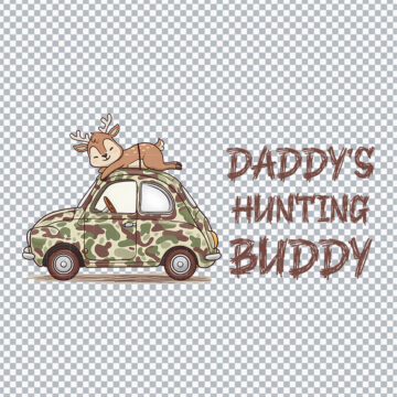 Daddy's Hunting Buddy PNG for Scrapbooking, Card Making or More - Instant Download