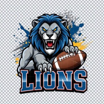Detroit Lions Mascot NFL PNG for Printable, Card Making or More - Ready to Use
