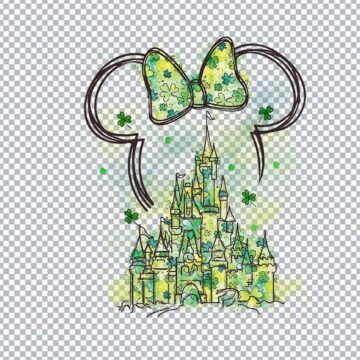 Disney Castle Hand Drawn St Patrick's Day PNG for Sublimation Printer, Tumbler Printing or More - Lifetime Access