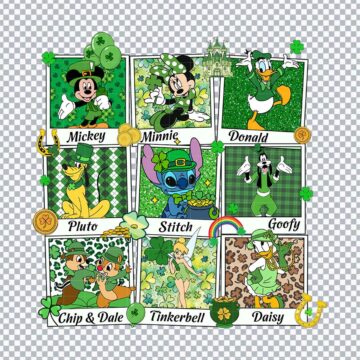 Disney Saint Patrick's Day PNG for DTF Printer, DIY Crafts or More - High-Res 300DPI