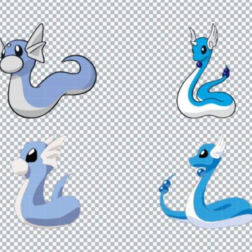 Dragonair Pokemon SVG, PNG, DXF, EPS for Vector Design, Adobe Illustrator or More - Print & Cut Ready