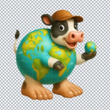 Earth Cow Italian Brainrot PNG for Cricut, Heat Transfer Vinyl or More - Free Design