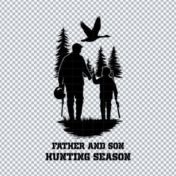 Father And Son Hunting Season PNG for Silhouette, Heat Transfer Vinyl or More - Multi-Format Files