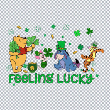 Feeling Lucky Best Friends The Pooh St Patrick's Day PNG for Sublimation, Tumbler Printing or More - Instant Access