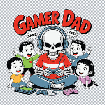 Game Dad Happy Father's Day Funny PNG for Procreate, DIY Crafts or More - High-Res 300DPI