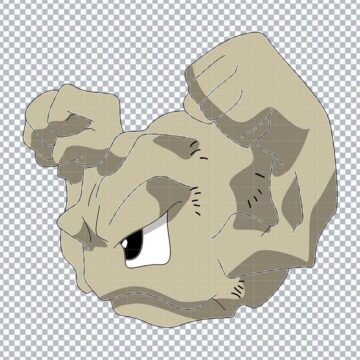 Geodude Pokemon SVG, PNG, DXF, EPS for Silhouette, Paper Cutting or More - Free Printable Designs