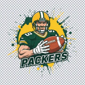 Green Bay Packers Mascot NFL PNG for Printable, Scrapbooking or More - Ready to Cut