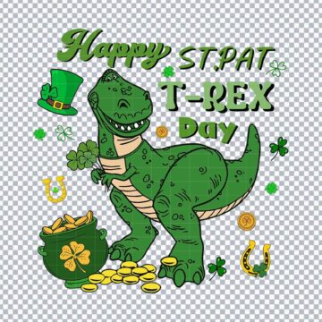 Happy St.Pat T-Rex Day PNG for Cricut, Heat Transfer Vinyl or More - Free Design