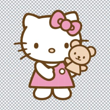 Hello Kitty Bow With Bear SVG, PNG, DXF, EPS for Cricut, Sticker Printing or More - Free Download