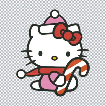 Hello Kitty Christmas Candy SVG, PNG, DXF, EPS for Silhouette, Printing or More - Free Design