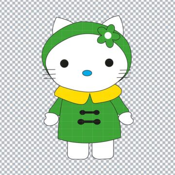 Hello Kitty Green Flower Bow PNG, SVG, DXF, EPS for Printing, DIY Crafts or More - Free Design