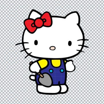 Hello Kitty with Shovel PNG, SVG, DXF, EPS for Cricut, Craft Projects or More - Free Design