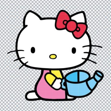 Hello Kitty with Watering Can PNG, SVG, DXF, EPS for Cricut, T-Shirt Printing or More - Printable Designs