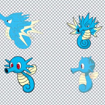Horsea Pokemon SVG, PNG, DXF, EPS for Cricut, Paper Cutting or More - High Resolution
