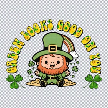 Leprechaun Green Looks Good On You PNG for Silhouette, Sublimation or More - Free Design Download
