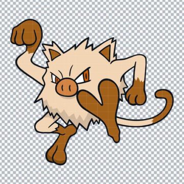 Mankey Pokemon Characters SVG, PNG, DXF, EPS for Cameo, T-Shirt Printing or More - Free Vector Download