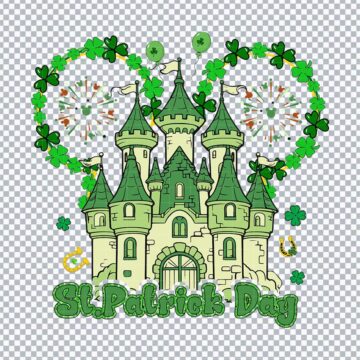 Mickey Castle Shamrock St.Patrick Day PNG for Cricut, Heat Transfer Vinyl or More - Free Png Designs