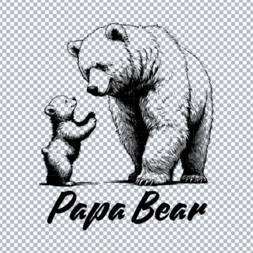 Papa Bear Happy Father's Day PNG for Vinyl Crafts, DIY Crafts or More - No Account Needed