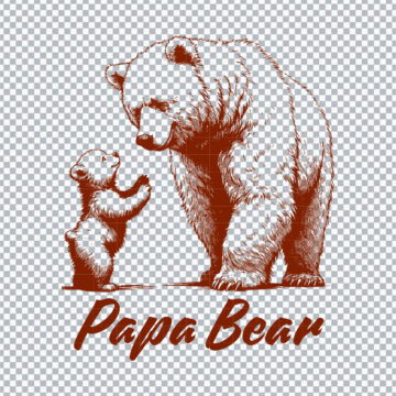 Papa Bear Clipart PNG for Silhouette, Sticker Printing or More - No Sign Up Required