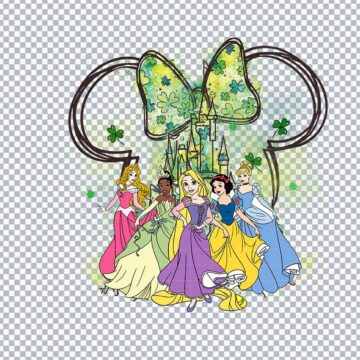 Princess Minnie Head St Patrick's Day PNG for Silhouette, Sublimation or More - Free Design Files