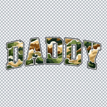 Retro Camo Daddy PNG for Silhouette, Sticker Printing or More - Multi-Format Files