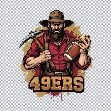 San Francisco 49ers Football Mascot NFL PNG for Cricut, T-Shirt Printing or More - Free No Sign Up