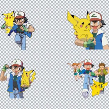 Satoshi and Pikachu SVG, PNG, DXF, EPS for Brother ScanNCut, Craft Projects or More - Free No Registration
