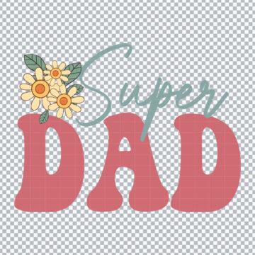 Super Dad Father's Day PNG for Procreate, Digital Design or More - High-Res 300DPI
