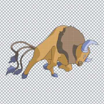 Tauros Pokemon PNG, SVG, DXF, EPS for Brother ScanNCut, Vinyl Cutting or More - High-Res 300DPI