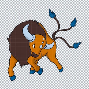 Tauros Pokemon Go PNG, SVG, DXF, EPS for Brother ScanNCut, Craft Projects or More - High Resolution