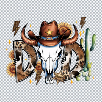 Western Dad Father Day PNG for Sublimation, T-Shirt Printing or More - Download Now