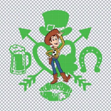 Woody Saint Patrick's Day PNG for Canva, Card Making or More - Free No Sign Up