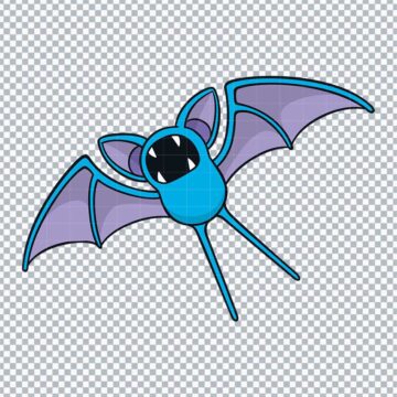 Zubat Pokemon PNG, SVG, DXF, EPS for Silhouette, Sticker Printing or More - Free Vector Download