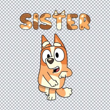 Bingo Sister Bluey Family SVG, PNG, DXF, EPS for Silhouette, Printing or More - Lifetime Access