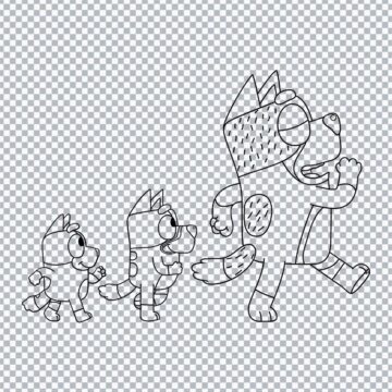 Bluey And Bingo Dad Outline SVG, PNG, DXF, EPS for Printing, DIY Crafts or More - High Resolution