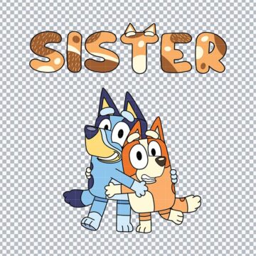 Bluey And Bingo Sister Family SVG, PNG, DXF, EPS for Sublimation, Printing or More - No Sign Up Required
