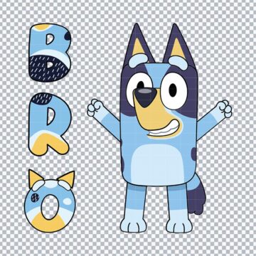 Bluey Bro Family SVG, PNG, DXF, EPS for Cricut, DIY Printing or More - Free Download Design
