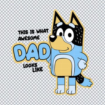 Bluey Dad 2nd Name Happy Birthday SVG, PNG, DXF, EPS for Cricut, Scrapbooking or More - Click To Download