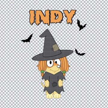 Bluey Indy Halloween SVG, PNG, DXF, EPS for Cricut, DIY Crafts or More - Free Printable Designs