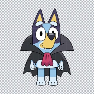 Bluey Vampire Halloween SVG, PNG, DXF, EPS for Cricut, Sublimation or More - Free Download Design