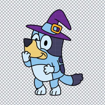 Bluey Witch Hat Halloween SVG, PNG, DXF, EPS for Cricut, Sublimation Printing or More - Free Download