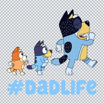 Dad Life Bluey Family SVG, PNG, DXF, EPS for Adobe Illustrator, Printing or More - Free Digital Design