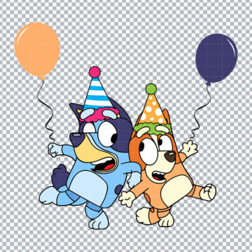 Bluey and Bingo Birthday Hat SVG, PNG, DXF, EPS for Cricut, Mug Printing or More - Multi Format