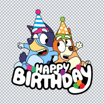 Bluey and Bingo Birthday SVG, PNG, DXF, EPS for Silhouette, Printing or More - Free Download
