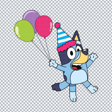 Bluey and Bingo Happy Birthday SVG, PNG, DXF, EPS for Silhouette, DIY Crafts or More - Printable Clipart