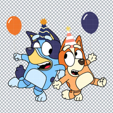 Bluey Balloon Happy Birthday SVG, PNG, DXF, EPS for Printing, DIY Crafts or More - High Resolution