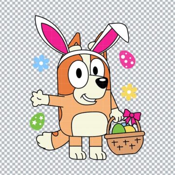 Bluey Bingo Easter Egg SVG, PNG, DXF, EPS for Cricut, Sublimation Shirts or More - Free Printable Designs